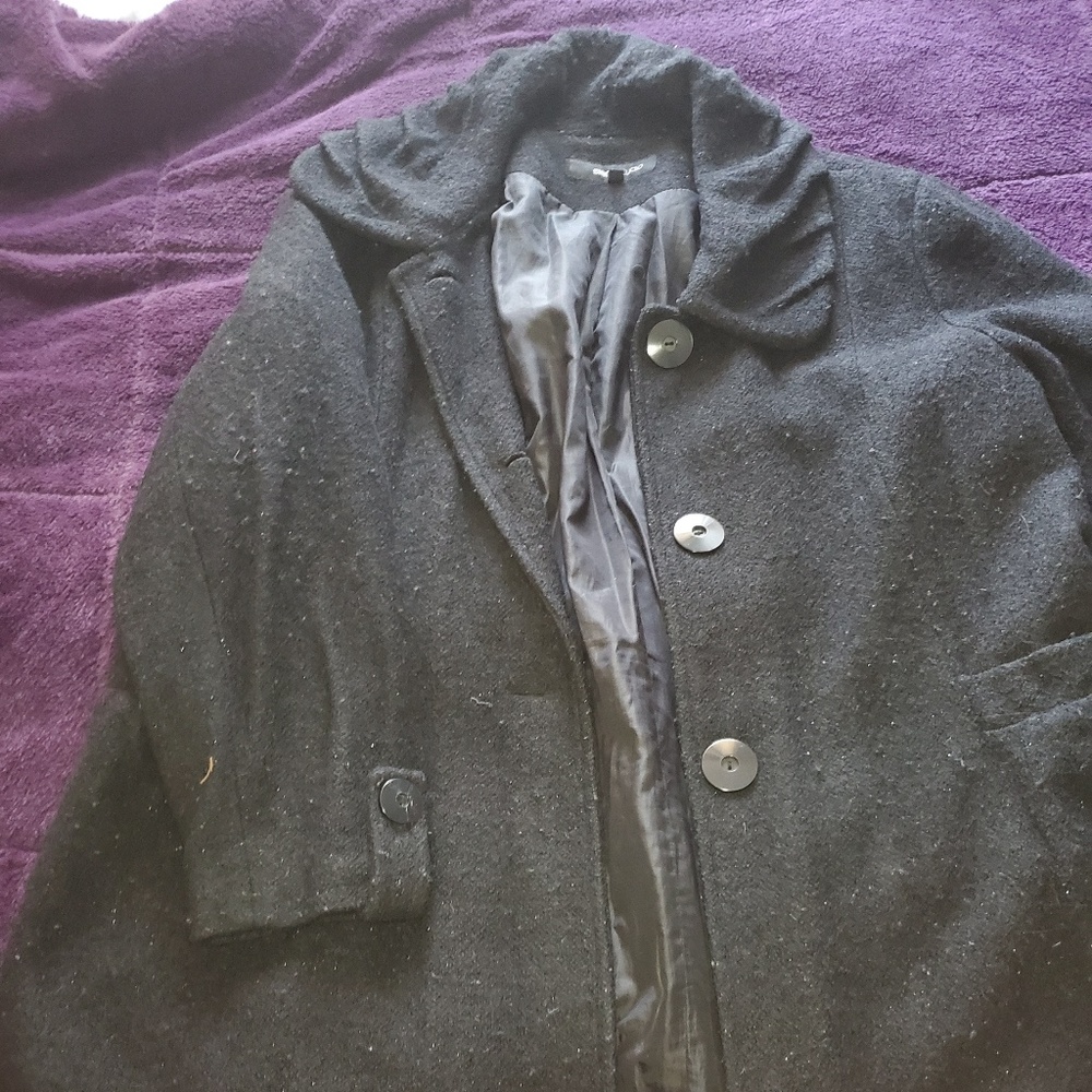 Plus size wool swing coat